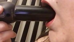 BBW practicing deepthroat