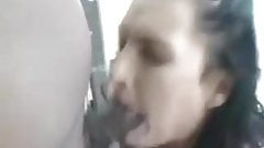 White Slut Facefucked by the Pool
