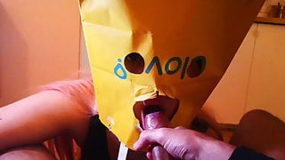 Halloween costume Glovo deepthroat funny blowjob